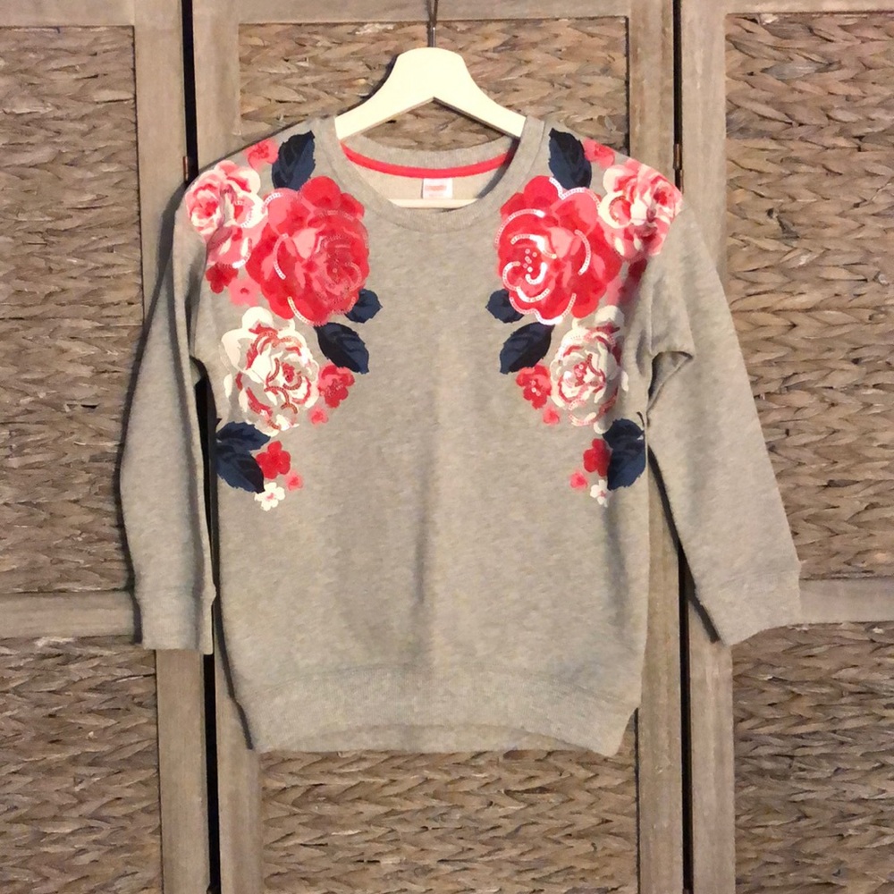 Pretty Floral Gymboree Sweatshirt! Sz M (7-8)